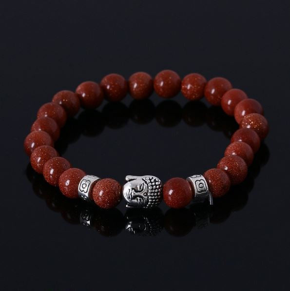 bracelet bouddha en pierres naturelles granit rouge