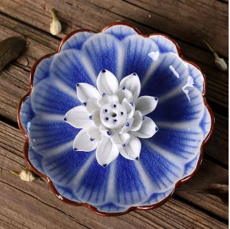 Porte encens " Fleur de Lotus" - coloris bleu 