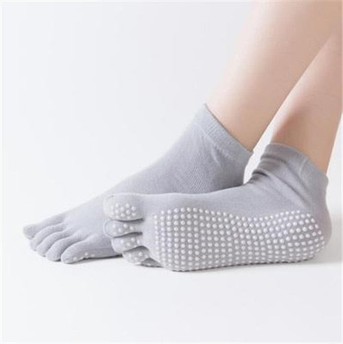 Paire de chaussettes de Yoga "5 orteils" Antidérapantes - 15 coloris disponibles