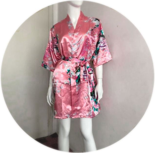 Robe de chambre kimono rose