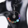 Boucles d'Oreilles 7 chakras avec pendentif OM