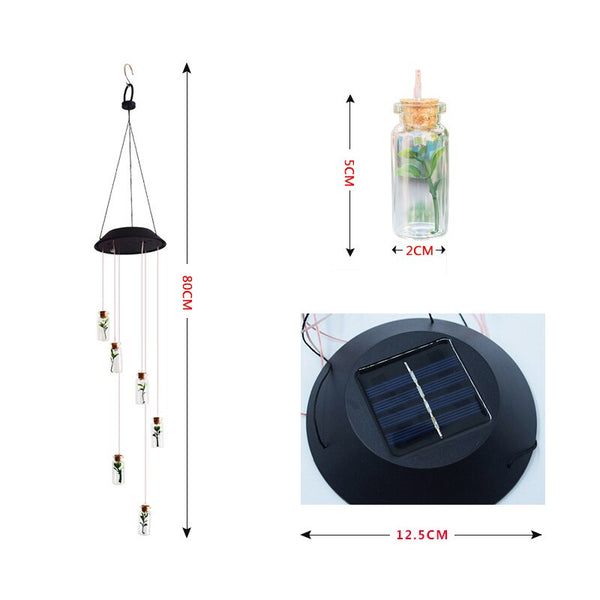 Carillon Éolien Lumineux - Décoration de Jardin avec Papillon Transparent