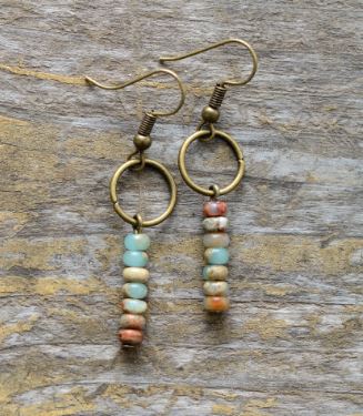 Boucles d'oreilles "Style Ethnique" en Pierres naturelles