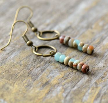 Boucles d'oreilles "Style Ethnique" en Pierres naturelles