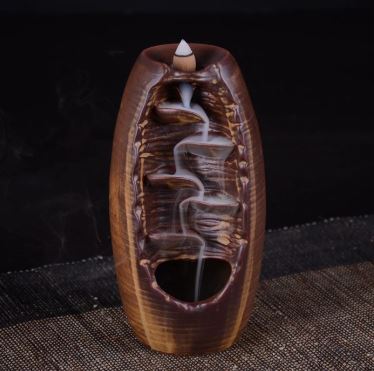 Brûleur d'encens "Cascade Zen" - coloris marron
