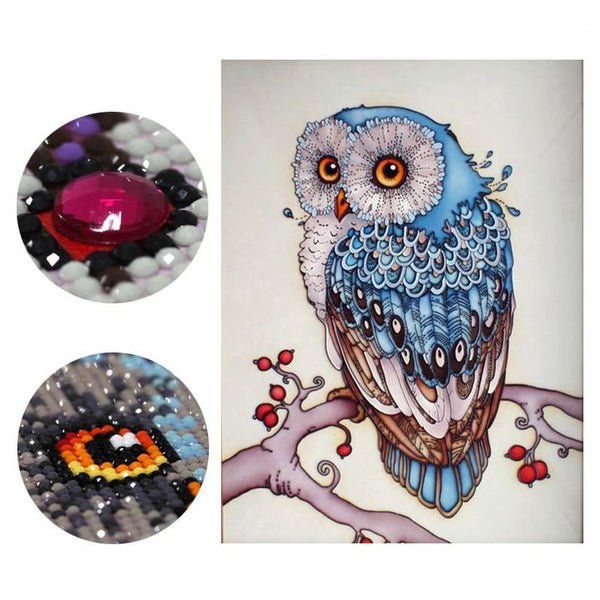 Kit Broderie Diamant "Chouette Mystérieuse" - strass ronds