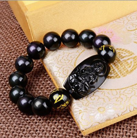 Bracelet Obsidienne Noire AAA - Fabriqué en France - Yogazen