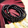 Bracelet ou collier Mâlâ Tibétain en Bois de Santal - Noir