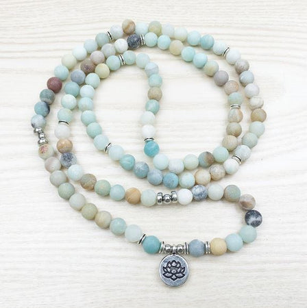 bracelet-ou-collier-mâlâ-Lotus-en-amazonite