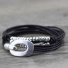 Bracelet Wrap Vintage en Cuir 