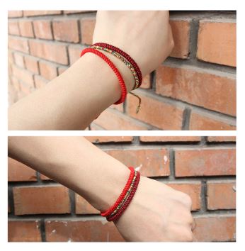 Bracelet Bouddhiste Porte-Bonheur Rouge 3