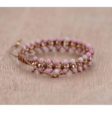 Bracelet "Douceur et Tendresse" en Rhodonite - Vue 2