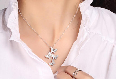 Collier Pendentif Papillon en Argent Sterling