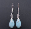 Boucle d'Oreilles ou Pendentif Goute d'eau en Larimar