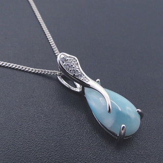 Boucle d'Oreilles ou Pendentif Goute d'eau en Larimar