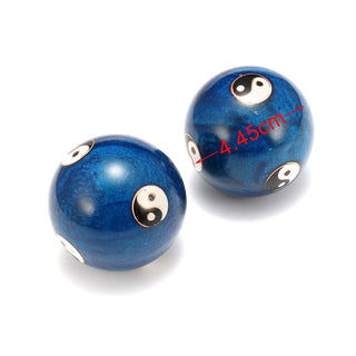 Boules Chinoises Bleues Yin et Yang - Thérapie Anti Stress