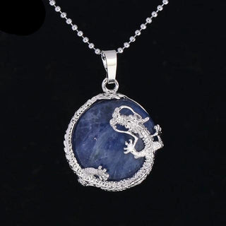 Collier et Pendentif Dragon en Pierre Naturelle