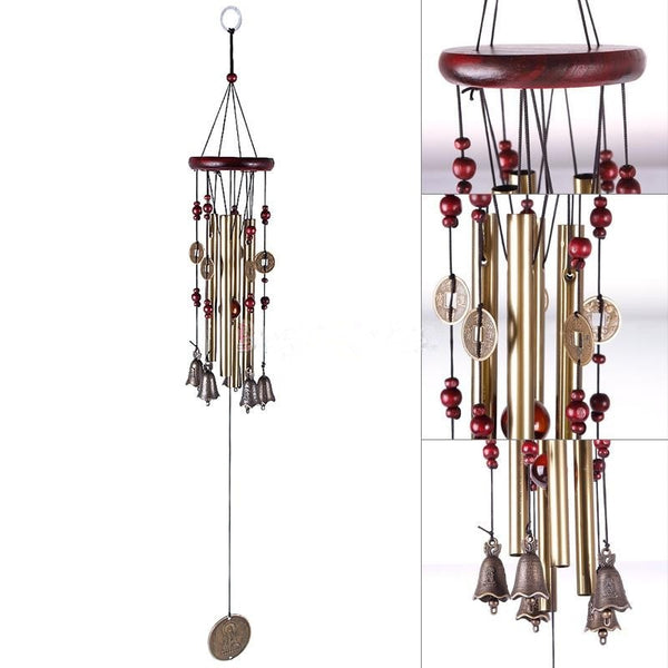 KIKISML Carillon éolien de bénédiction d'ange pour décoration intérieure et  extérieure - Carillon doux pour jardin, terrasse, balcon et maison - 90 cm  avec 4 tubes et 6 cloches avec anges pour