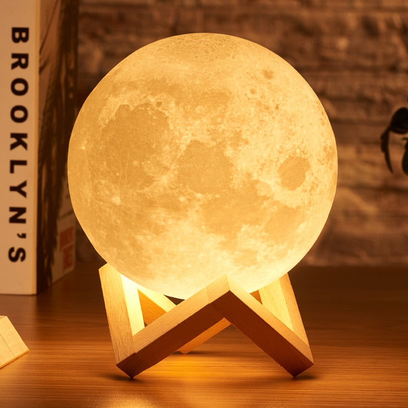 Lampe Lune 3D 20cm - Demi Lune