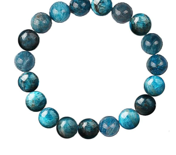 Bracelet de Perles d'Apatite Bleue