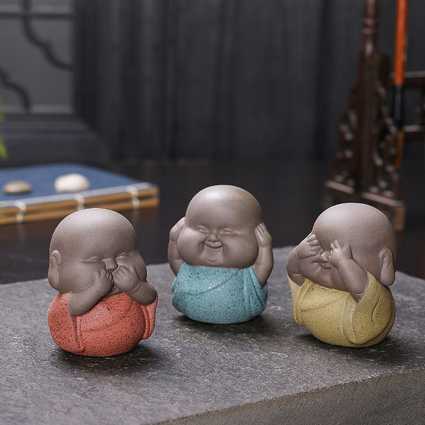 Statuettes "Trois Sages de Bouddha"
