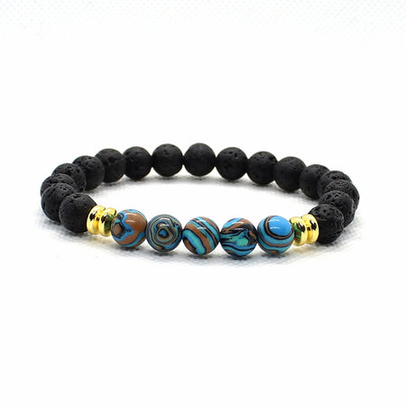 Bracelet en Pierre de Lave pour Homme