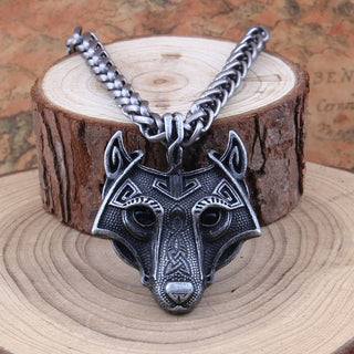 Collier & Pendentif - Tête de Loup des Vikings