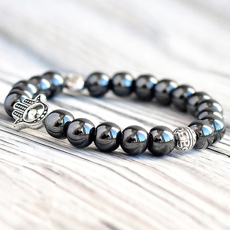 Bracelet Hématite Main Sacrée de Fatima