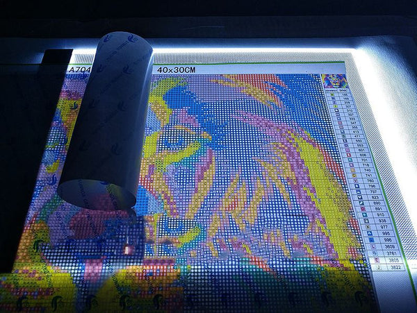 Table Lumineuse - Exemple Broderie Diamant tigre