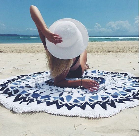 serviette ronde éponge boho 2