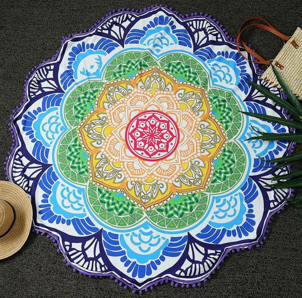 Toile ronde "Mandala Fleur de Lotus"- 5 modèles disponibles